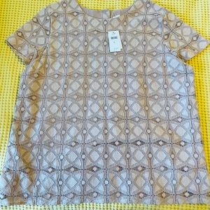 J.Jill crew neck, lace Chablis top